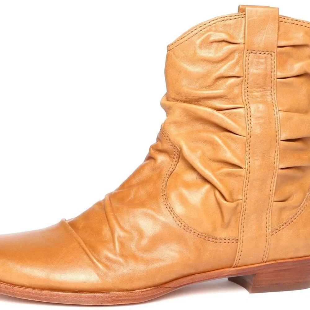 Corso Como Women's Whiskey Starr Leather Slouchy Short Boots